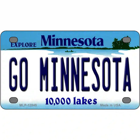 Go Minnesota Novelty Metal License Plate 4" x 2.2" (MLP)