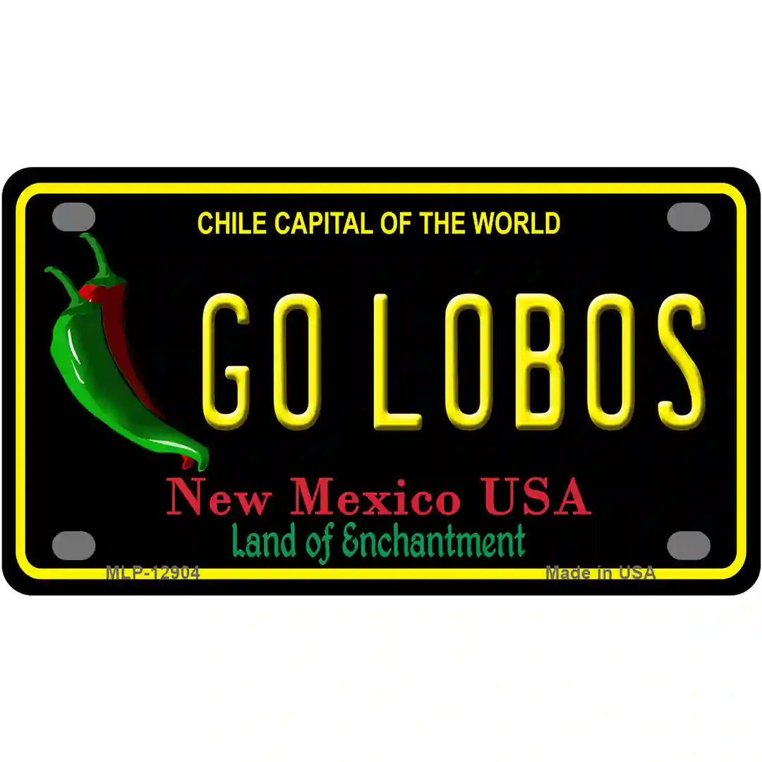 Go Lobos Novelty Metal License Plate 4" x 2.2" (MLP)