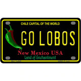 Go Lobos Novelty Metal License Plate 4" x 2.2" (MLP)