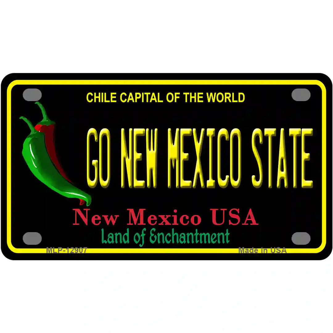 Go New Mexico State Novelty Metal License Plate 4" x 2.2" (MLP)