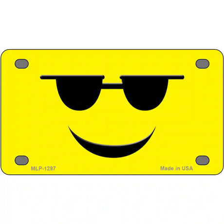 Sunglasses Cool Smiley Novelty Metal License Plate 4" x 2.2" (MLP)