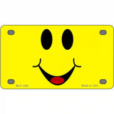 Happy Smiley Novelty Metal License Plate 4" x 2.2" (MLP)