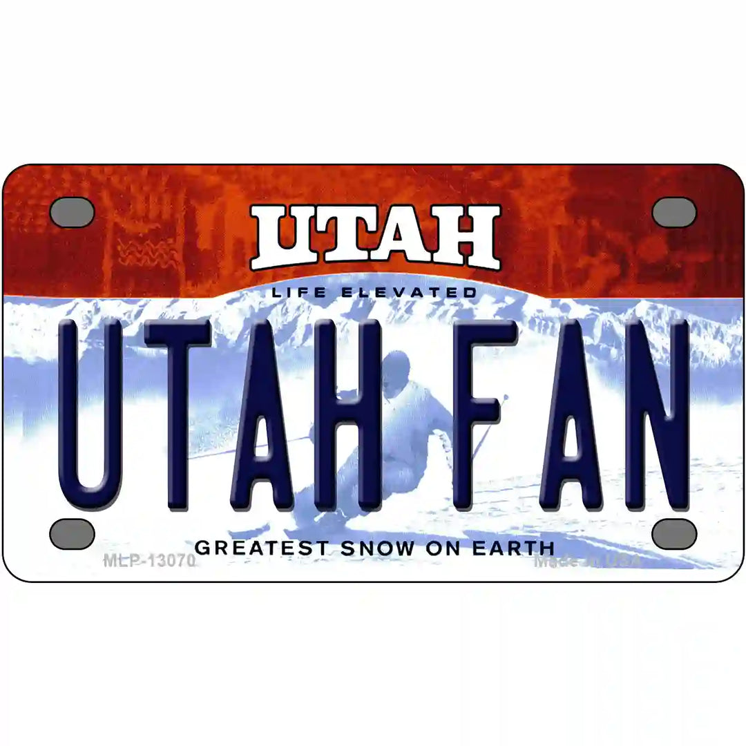 Utah Fan Novelty Metal License Plate 4" x 2.2" (MLP)