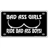 Bad Ass Girls Novelty Metal License Plate 4" x 2.2" (MLP)