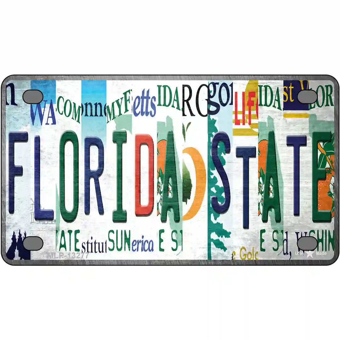 Florida State Strip Art Novelty Metal License Plate Tag 4" x 2.2" Mini (MLP)