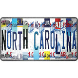 North Carolina Strip Art Novelty Metal License Plate Tag 4" x 2.2" Mini (MLP)