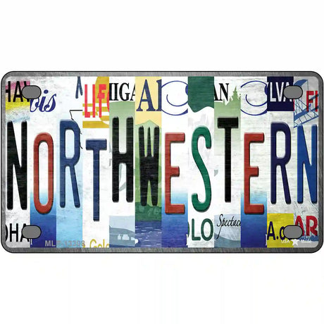 Northwestern Strip Art Novelty Metal License Plate Tag 4" x 2.2" (MLP)