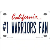 Number 1 Warriors Fan Novelty Metal License Plate Tag 4" x 2.2" Mini (MLP)
