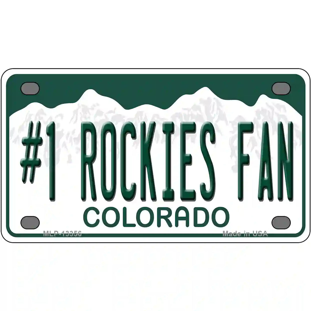 Number 1 Rockies Fan Novelty Metal License Plate Tag 4" x 2.2" (MLP)