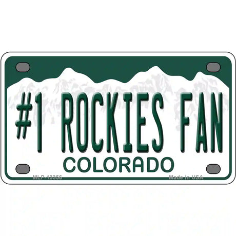Number 1 Rockies Fan Novelty Metal License Plate Tag 4" x 2.2" (MLP)