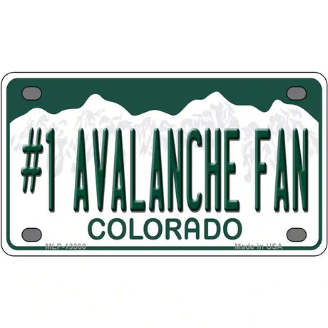 Number 1 Avalanche Fan Novelty Metal License Plate Tag 4" x 2.2" (MLP)
