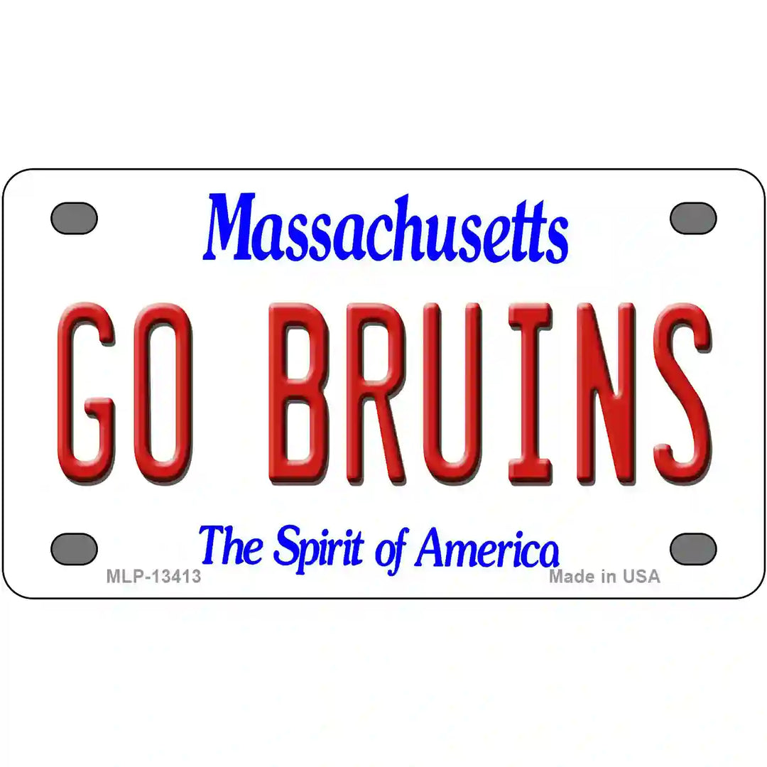 Go Bruins Novelty Metal License Plate Tag 4" x 2.2" (MLP)