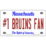 Number 1 Bruins Fan Novelty Metal License Plate Tag 4" x 2.2" (MLP)