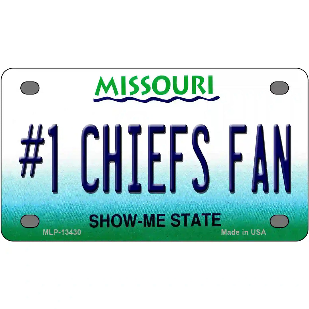 Number 1 Chiefs Fan Novelty Metal License Plate Tag 4" x 2.2" (MLP)