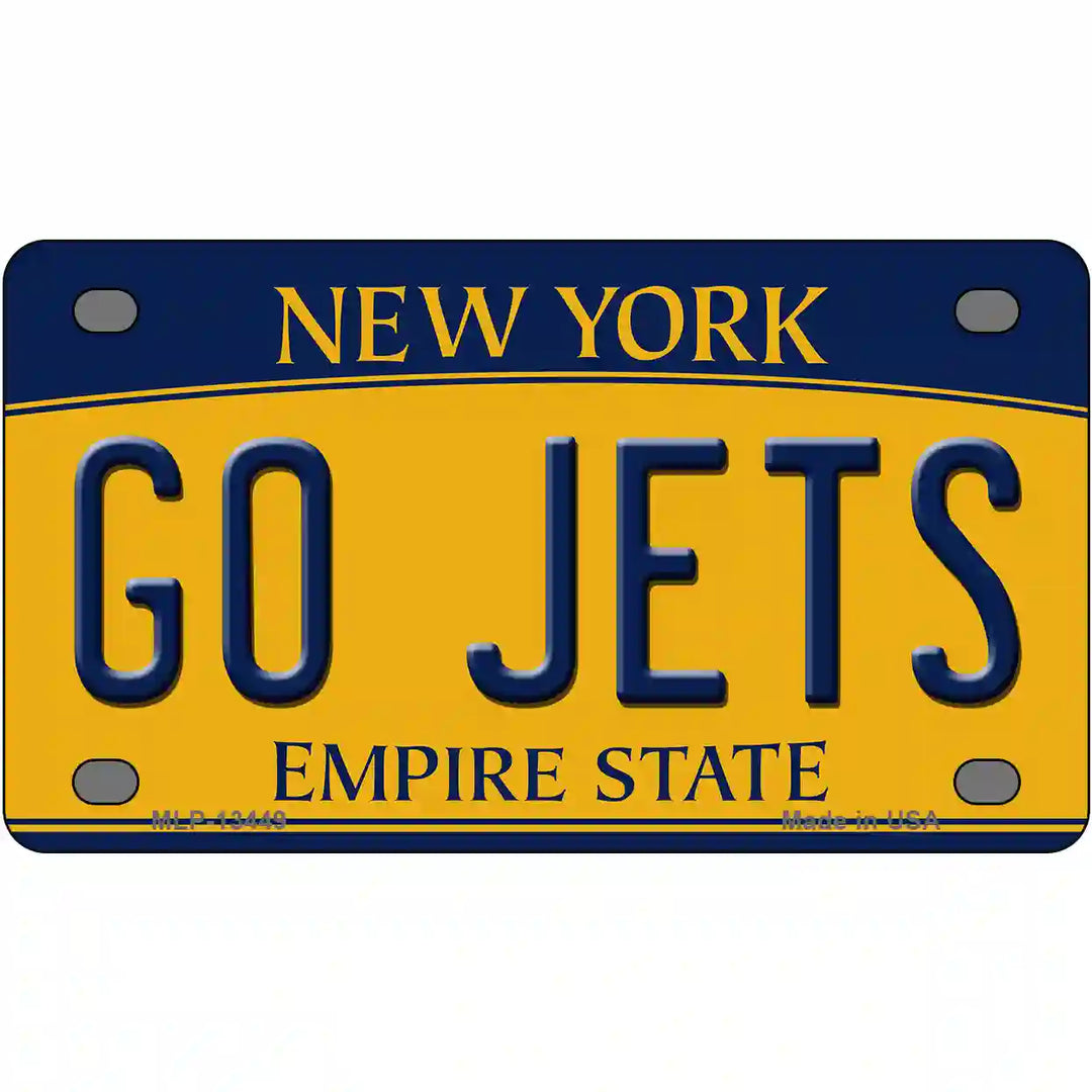 New York Go Jets Novelty Metal License Plate Tag 4" x 2.2" (MLP)
