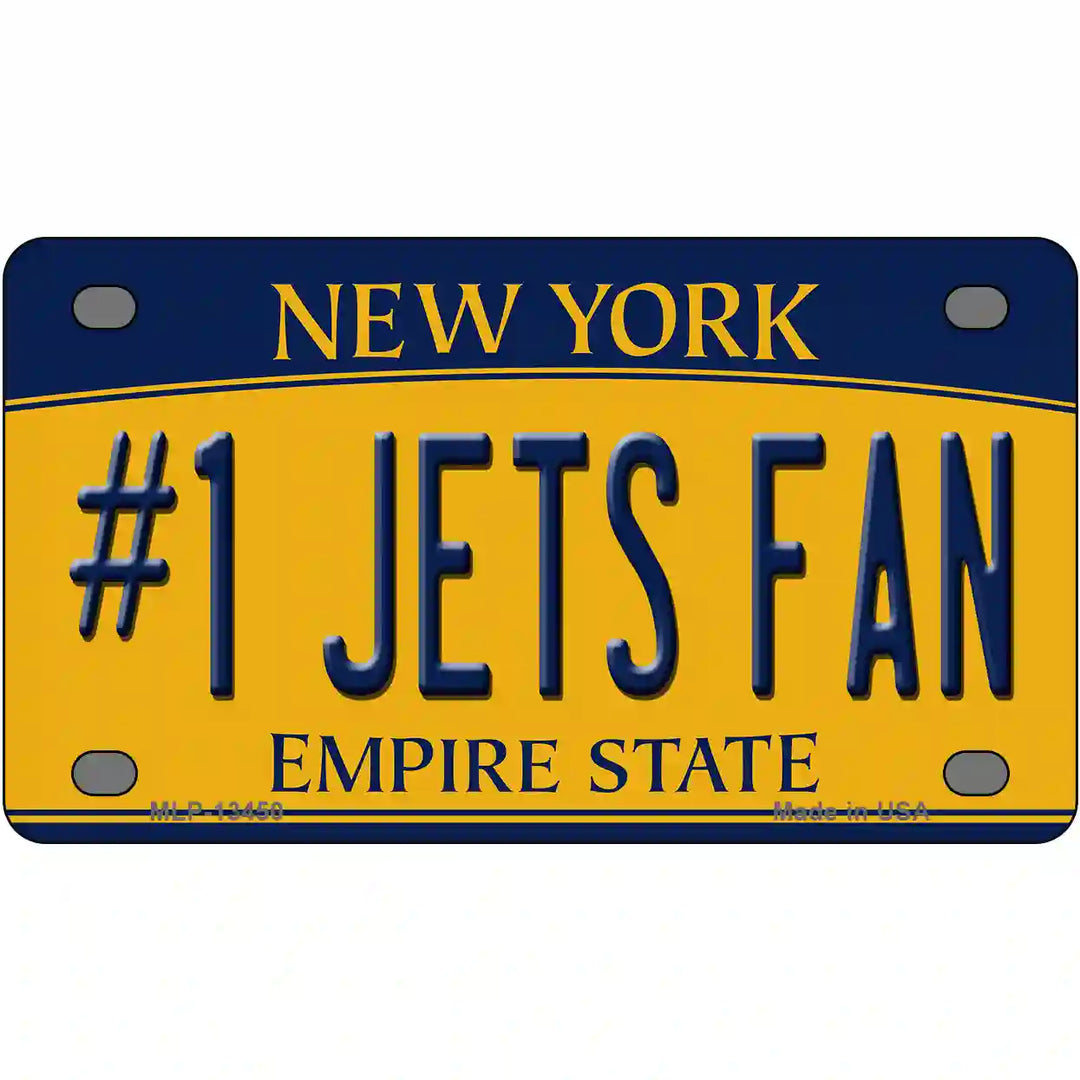 Numbers 1 Jets Fan Novelty Metal License Plate Tag 4" x 2.2" (MLP)