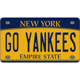 Go Yankees Novelty Metal License Plate Tag 4" x 2.2" (MLP)