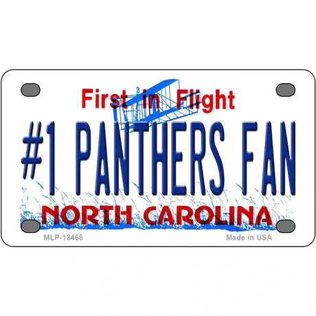 Number 1 Panthers Fan Football Novelty Metal License Plate Tag 4" x 2.2" (MLP)