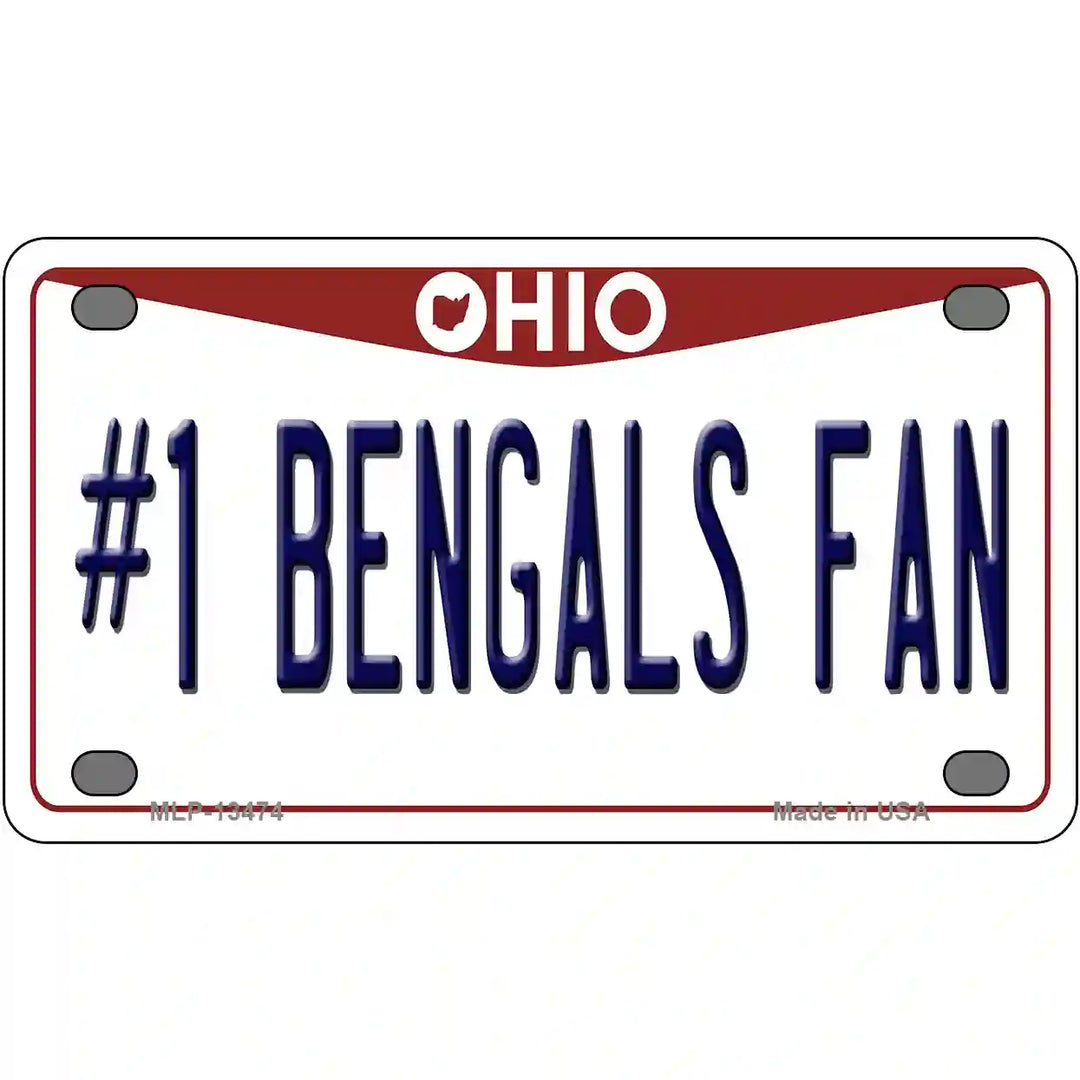 Number 1 Bengals Fan Novelty Metal License Plate Tag 4" x 2.2" (MLP)