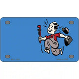 Plumber Offset Novelty Metal License Plate 4" x 2.2" (MLP)