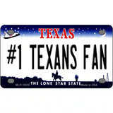 Number 1 Texans Fan Novelty Metal License Plate Tag 4" x 2.2" (MLP)
