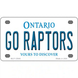 Go Raptors Novelty Metal License Plate Tag 4" x 2.2" Mini (MLP)