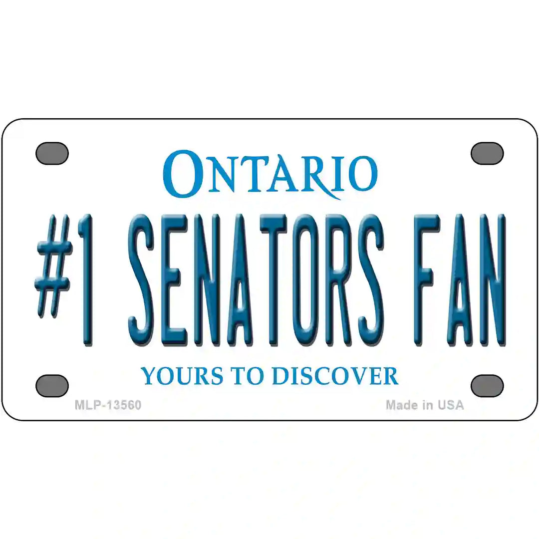 Number 1 Senators Fan Novelty Metal License Plate Tag 4" x 2.2" Mini (MLP)