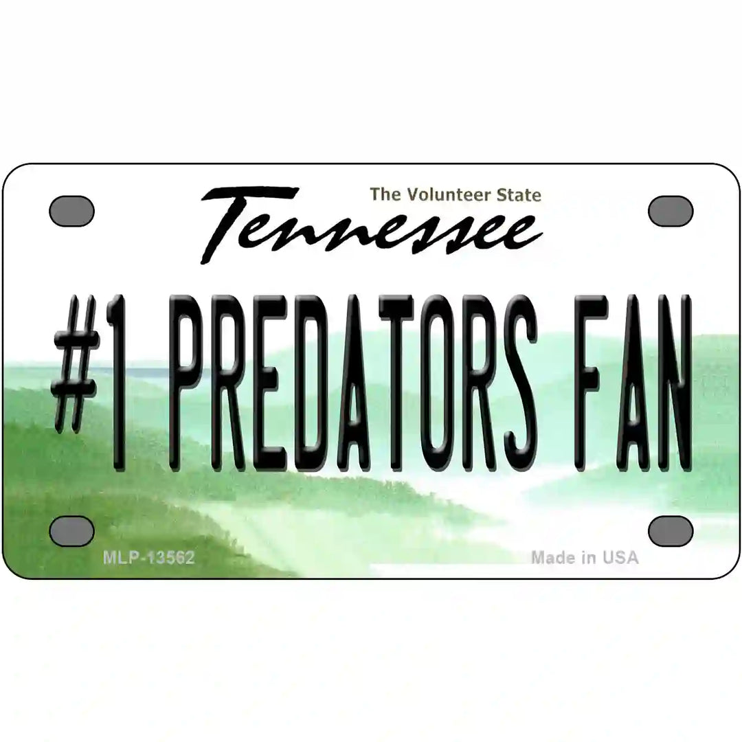 Number 1 Predators Fan Novelty Metal License Plate Tag 4" x 2.2" Mini (MLP)