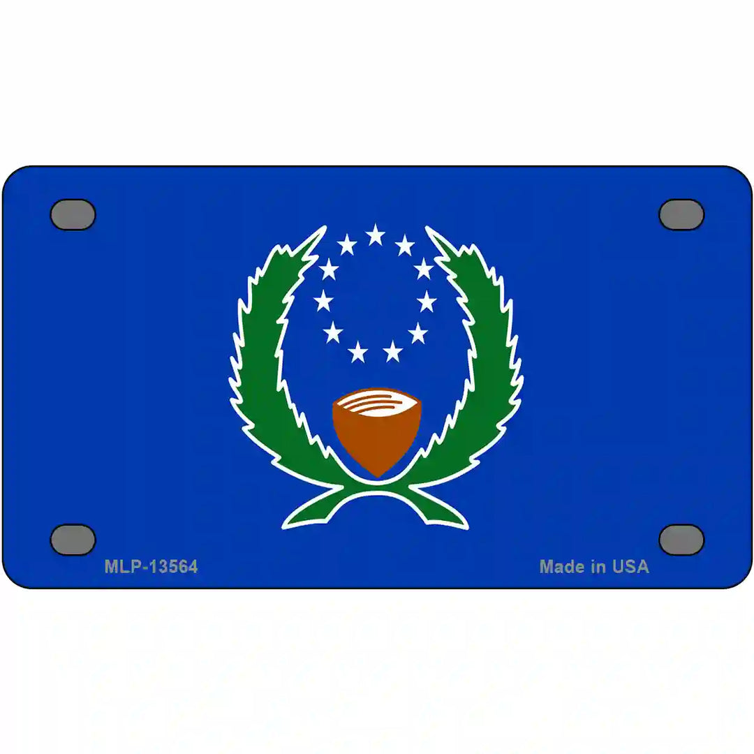 Pohnpei Flag Metal Novelty License Plate 4" x 2.2" (MLP)