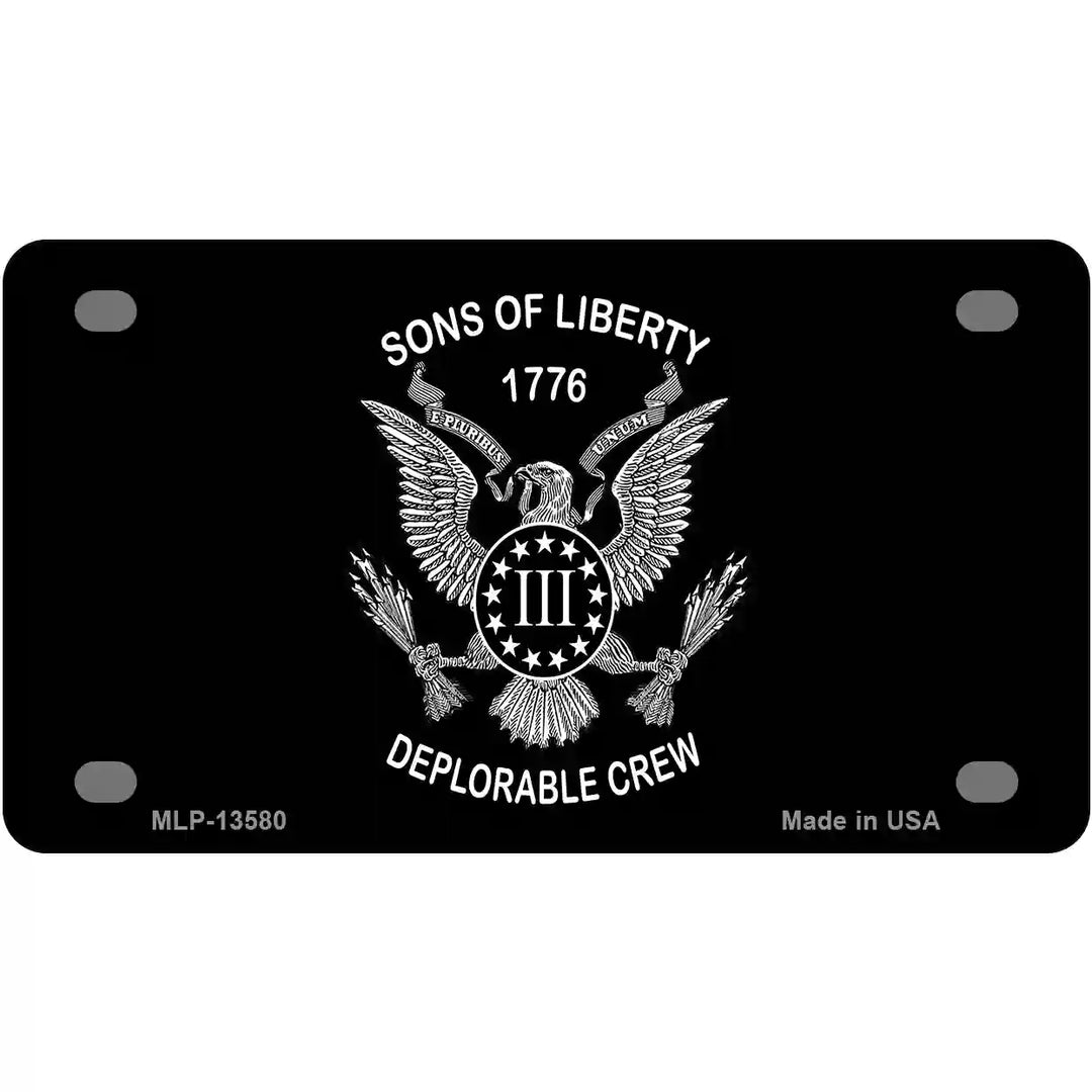 Sons of Liberty 1776 Novelty Metal License Plate Tag 4" x 2.2" (MLP)