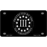 Protected by 2nd Amendment Novelty Metal License Plate Tag 4" x 2.2" (MLP)