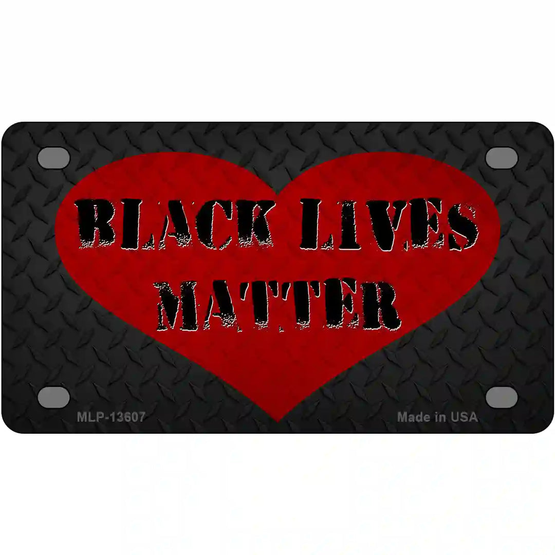 Black Lives Matter Heart Novelty Metal License Plate Tag 4" x 2.2" (MLP)