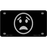 Worried Black Novelty Metal License Plate Tag 4" x 2.2" Mini (MLP)