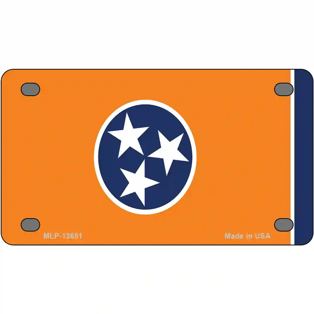 Tennessee Flag Orange Novelty Metal License Plate Tag 4" x 2.2" Mini (MLP)