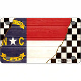North Carolina Racing Flag Novelty Metal License Plate Tag 4" x 2.2" Mini (MLP)