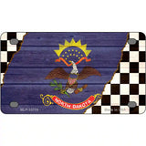 North Dakota Racing Flag Novelty Metal License Plate Tag 4" x 2.2" Mini (MLP)