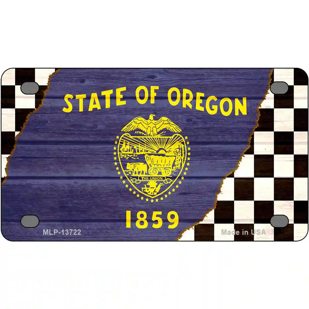 Oregon Racing Flag Novelty Metal License Plate Tag 4" x 2.2" Mini (MLP)