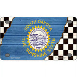 South Dakota Racing Flag Novelty Metal License Plate Tag 4" x 2.2" (MLP)