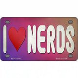 I Love Nerds Novelty Metal License Plate Tag 4" x 2.2" (MLP)