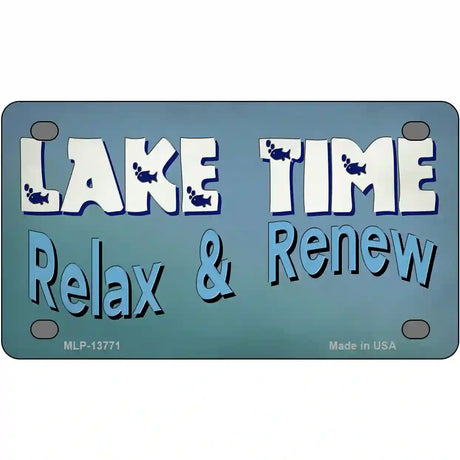 Lake Time Novelty Metal License Plate Tag 4" x 2.2" Mini (MLP)