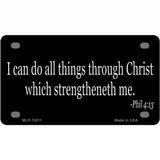 Phil 4 13 Bible Verse Novelty Metal License Plate Tag 4" x 2.2" (MLP)