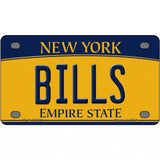 Bills New York Yellow Novelty Metal License Plate Tag 4" x 2.2" Mini (MLP)