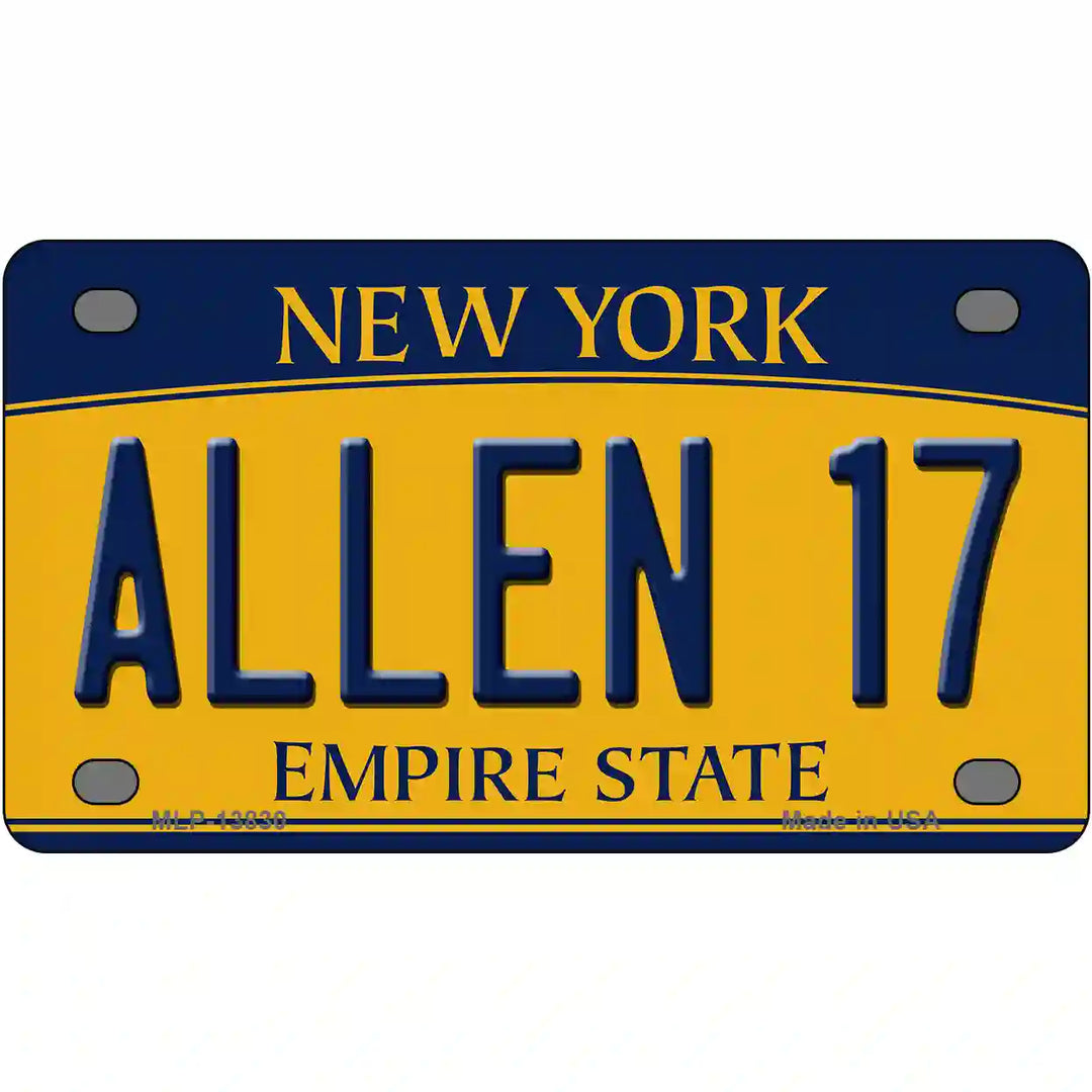 Allen 17 New York Novelty Metal License Plate Tag 4" x 2.2" Mini (MLP)