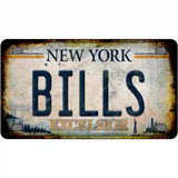Bills Excelsior New York Rusty Novelty Metal License Plate Tag 4" x 2.2" Mini (MLP)