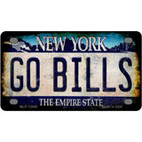 Go Bills New York Rusty Novelty Metal License Plate Tag 4" x 2.2" Mini (MLP)