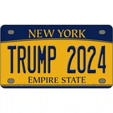 Trump 2024 New York Novelty Metal License Plate 4" x 2.2" Mini (MLP)