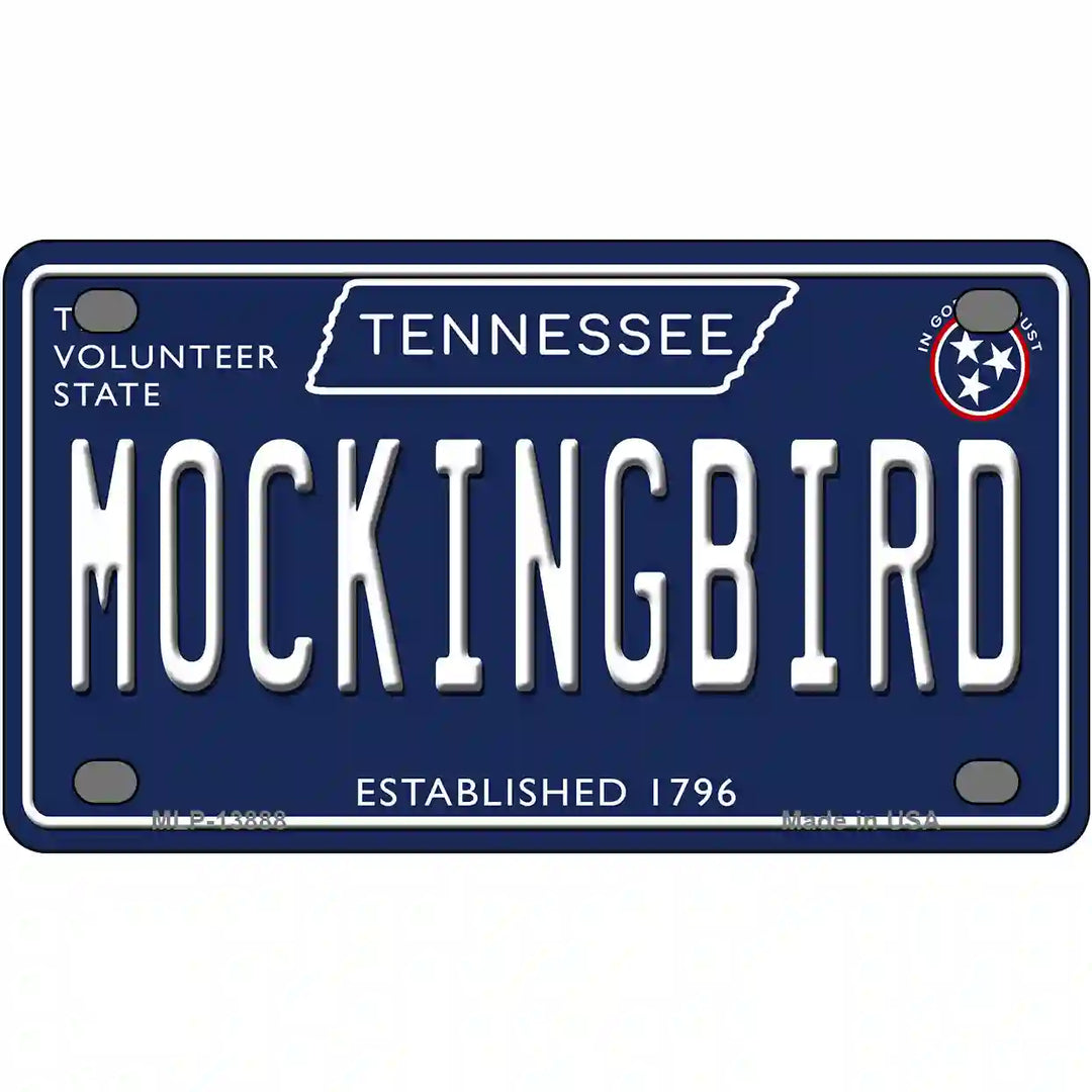 Mockingbird Tennessee Blue Novelty Metal License Plate Tag 4" x 2.2" (MLP)