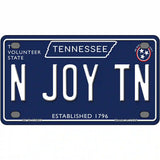 N Joy TN Tennessee Blue Novelty Metal License Plate Tag 4" x 2.2" (MLP)