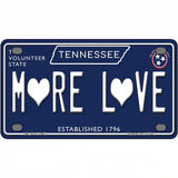 More Love Hearts Tennessee Blue Novelty Metal License Plate Tag 4" x 2.2" Mini (MLP)