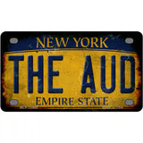 The Aud New York Yellow Novelty Metal License Plate Tag 4" x 2.2" Mini (MLP)